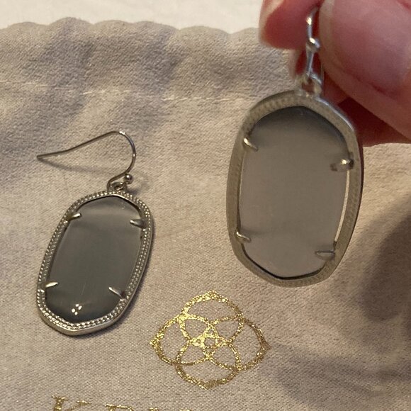 Kendra Scott Slate Gray Drop Earrings - Picture 3 of 3
